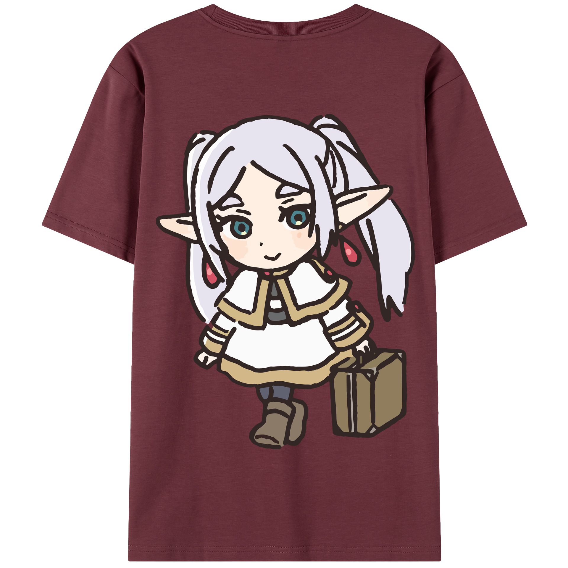 （画像用） 葬送のフリーレン Frieren 綿100％半袖Tシャツ（背面プリント）